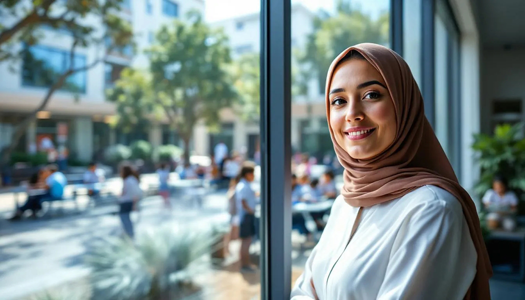 مديرة مدرسة تتابع أداء الطلاب عبر منصة معلم شات